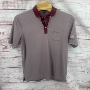 Stitch Golf Polo Shirt Mens XL Burgundy Micro Stripe McConnell Golf Performance